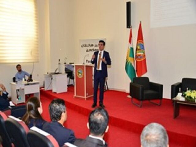 A Seminar in title (Case study and present data of Awat Center) held by MSc. Ibrahim in Department of Chemistry on May 12, 2025 in workshop & Panel titled as (The future of Cancer: Awareness and Action)